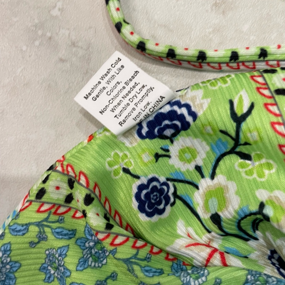Green Patterned Bikini Set Nwot - image 8